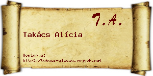 Takács Alícia névjegykártya